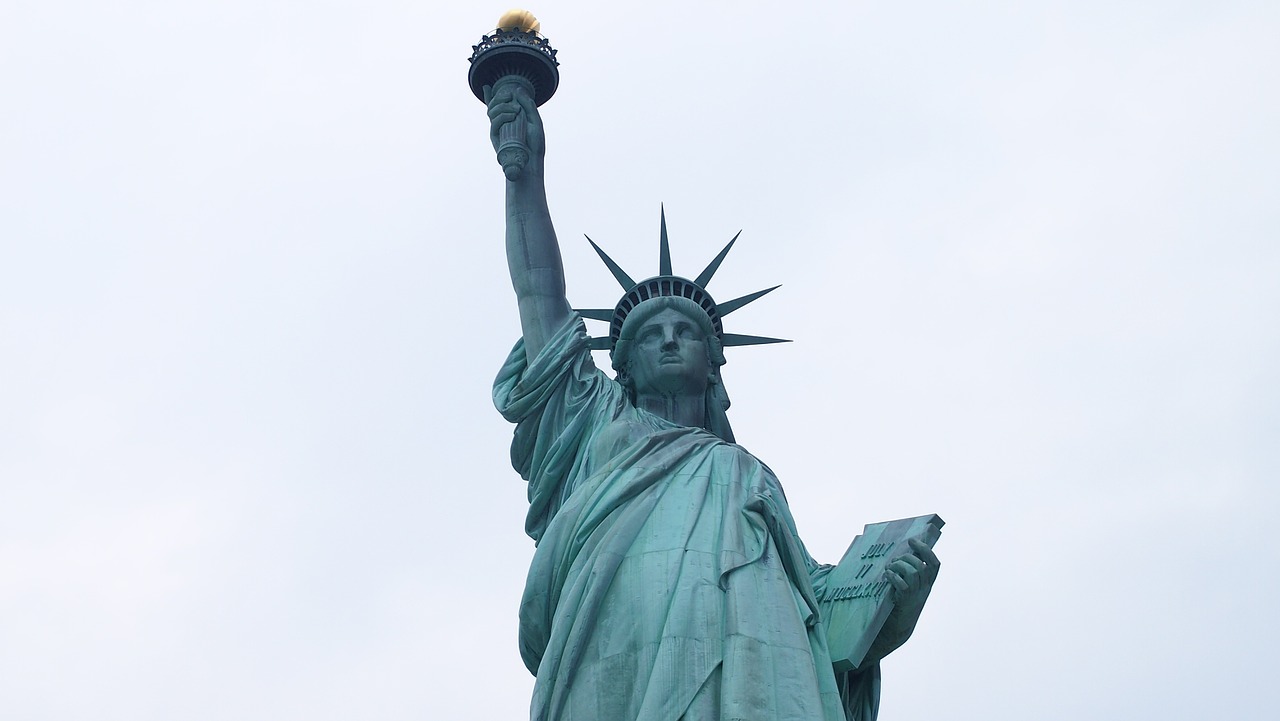 Niujorkas, Laisvės Statula, Jungtinės Valstijos, Didelis Obuolys, Statula, Ponia Laisvė, Paminklas, Staten Iceland, Niujorkas, Amerikietis