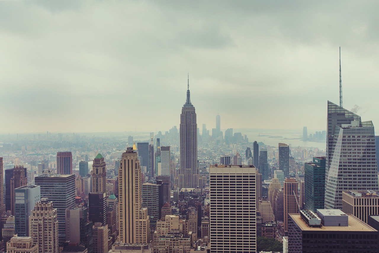 Niujorkas, Miestas, Panorama, Imperijos Valstybe, Pastatai, Aukštas Pakyla, Bokštai, Stogai, Architektūra, Usa