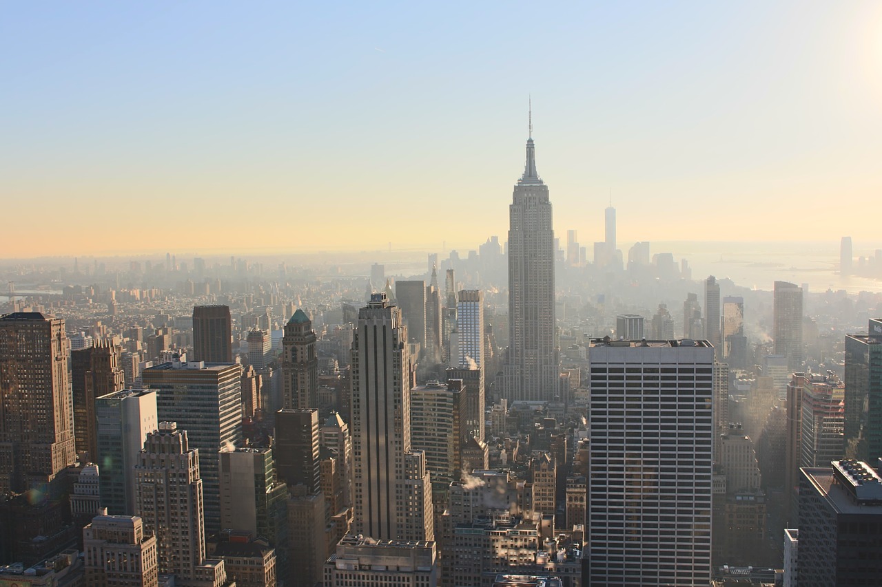 Niujorkas, Panorama, Niujorkas, New York City Skyline, Manhatanas, Miesto Panorama, Nyc, New York Skyline, Manhattan Skyline, Nemokamos Nuotraukos