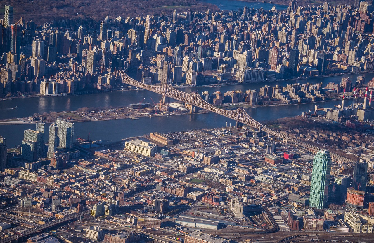 Niujorkas, Aerofotografija, Tiltas, Upė, Architektūra, Miesto, Pastatas, Dangoraižis, Miesto Panorama, Nemokamos Nuotraukos