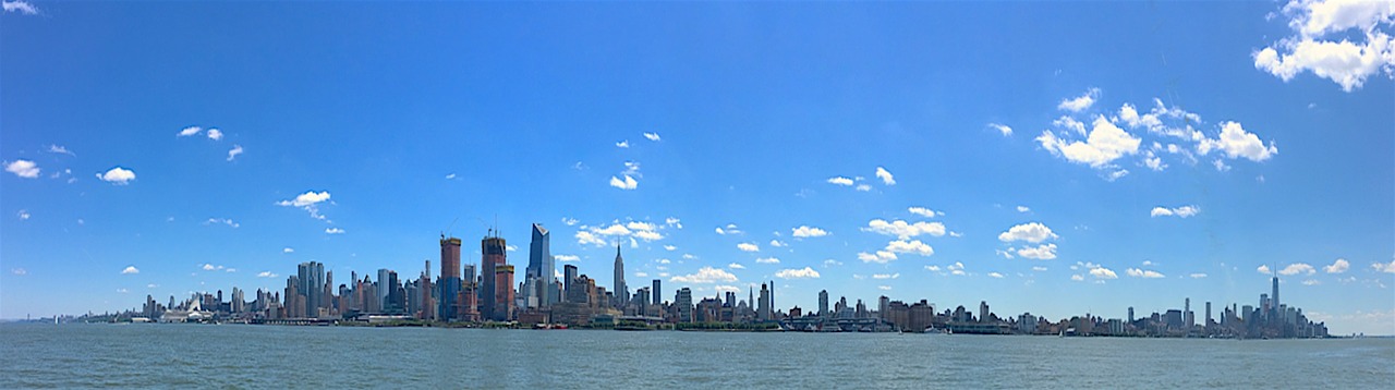 Niujorkas, Hudson Upė, Panorama, Miesto, Kraštovaizdis, Panoraminis, Manhatanas, Miestas, Dangoraižis, Amerikietis