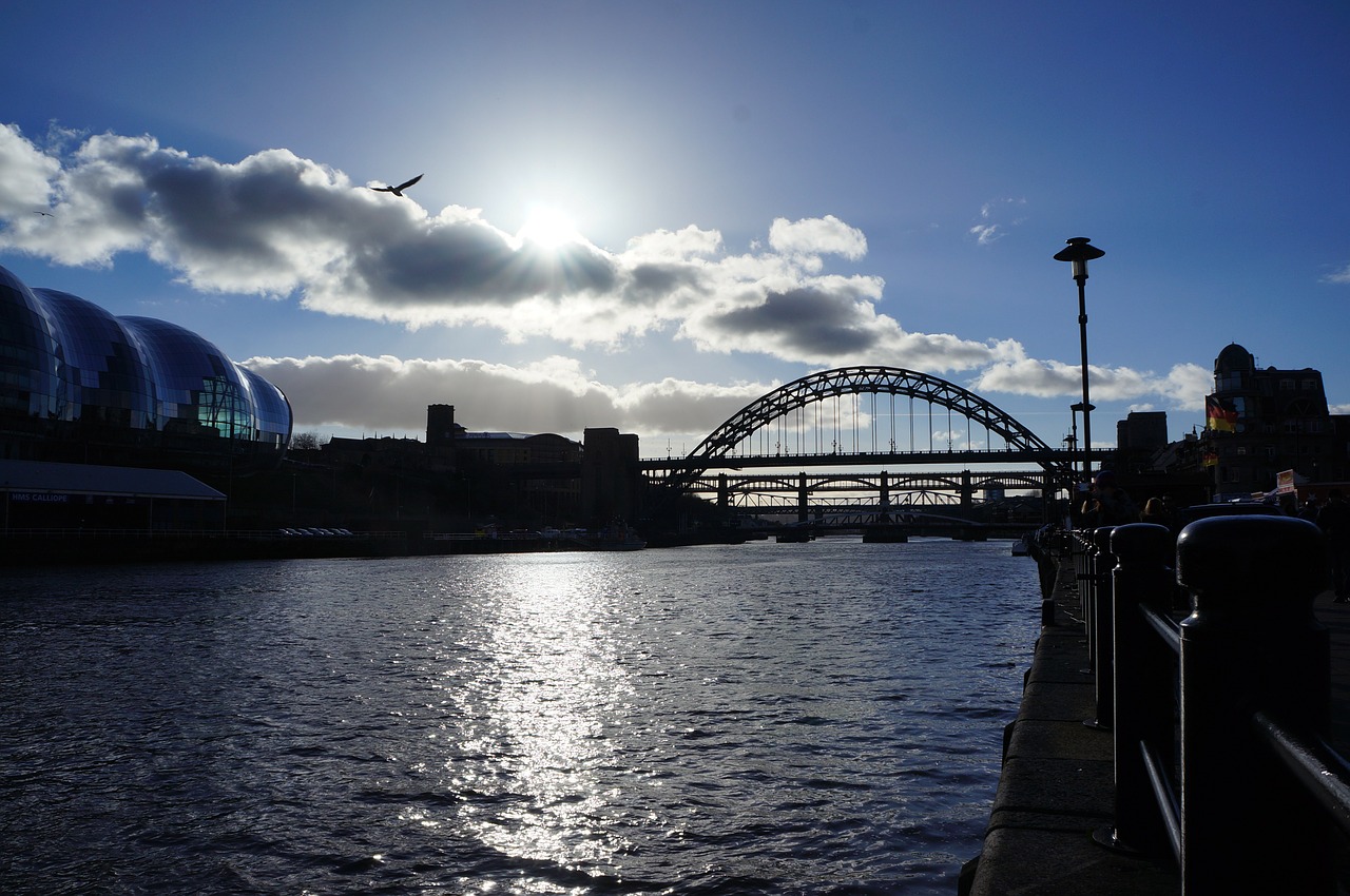 Newcastle, Jungtinė Karalystė, Tiltas, Tyne, Anglija, Lankytinos Vietos, Architektūra, Upė, Dangus, Debesys