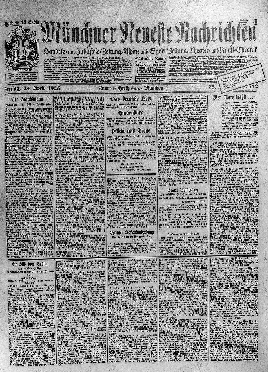Laikraštis, Senas, 1925, Dienraštis, Informacija, Uždaryti, Popierius, Fonas, Žinios, Prekybos Laikraštis