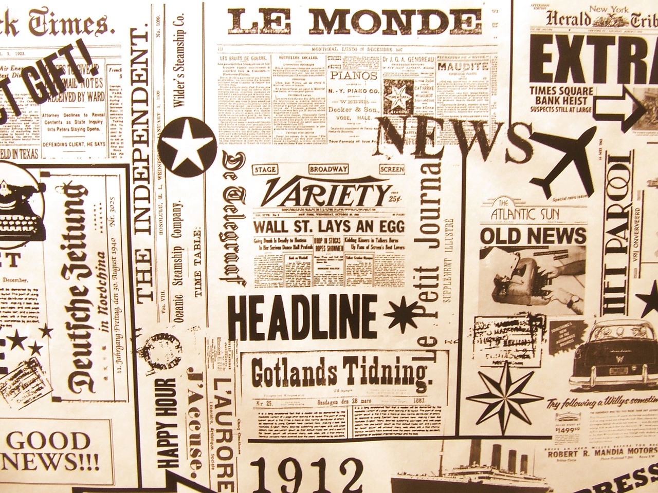 Laikraštis, Le Monde, Fonas, Senas, France, Pasaulis, Kelionė, Vintage, Prancūzų Kalba, Europietis