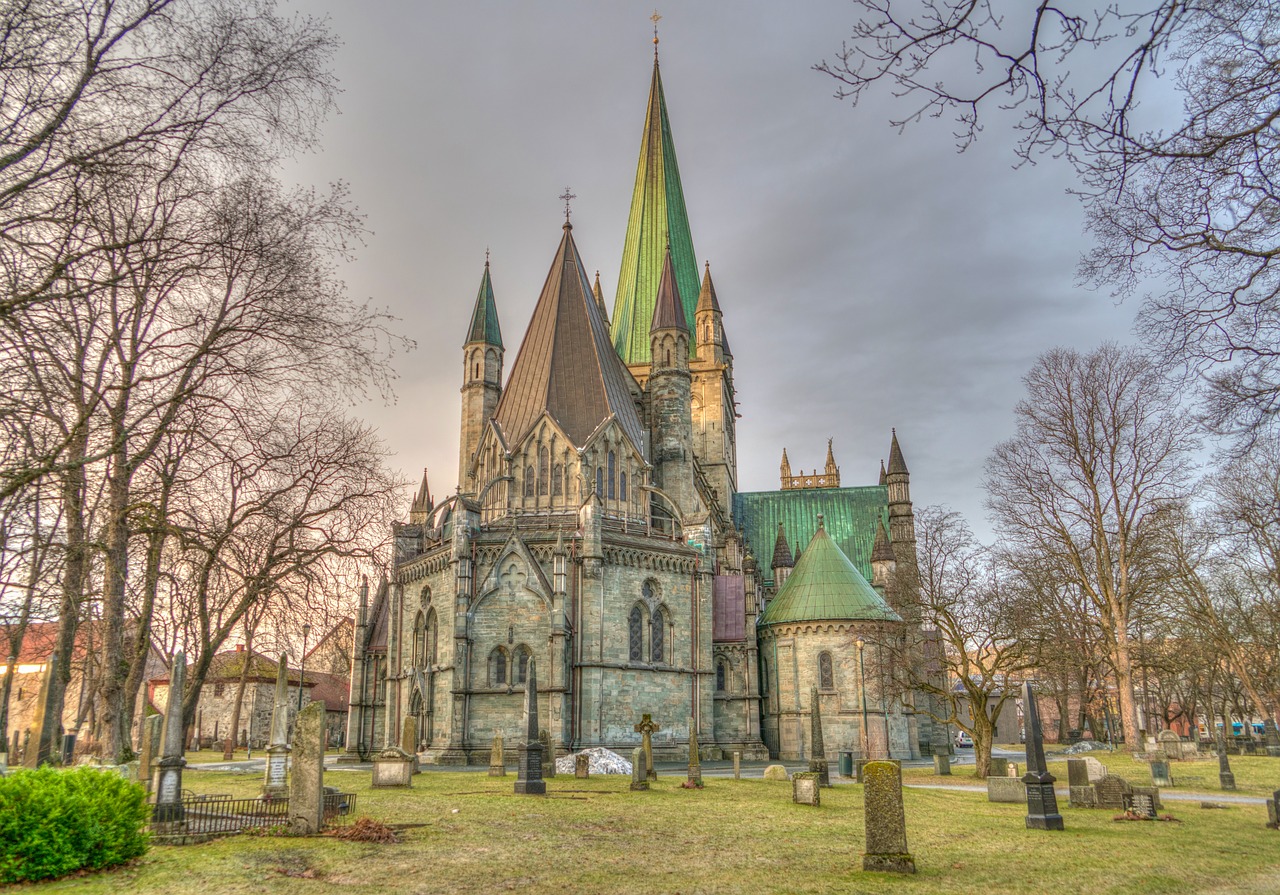 Nidaros Katedra, Trondheimas, Norvegija, Architektūra, Orientyras, Bažnyčia, Pastatas, Religija, Gotika, Senas