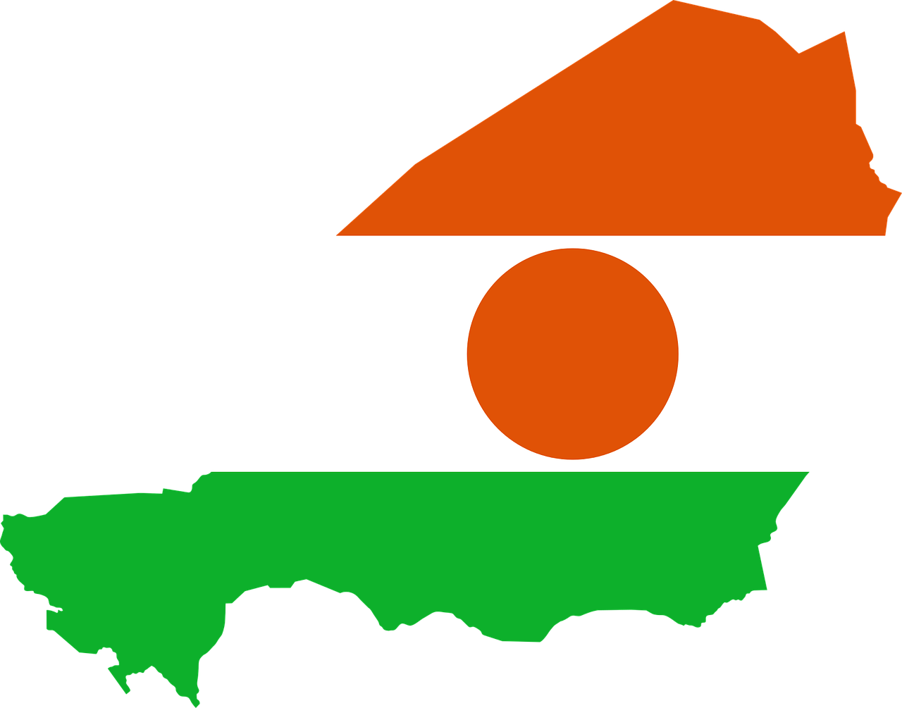 Niger, Vėliava, Žemėlapis, Geografija, Kontūrai, Afrika, Šalis, Tauta, Sienos, Svg