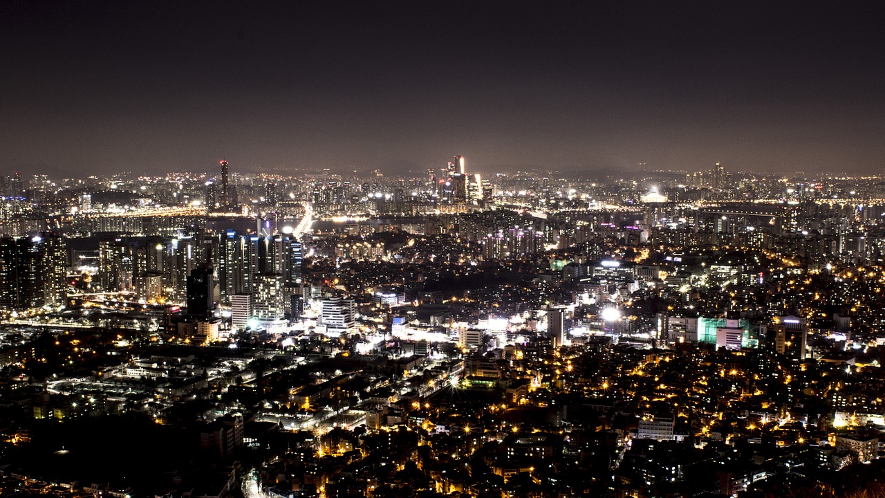 Naktis, Miestas, Miestas Naktį, Miesto Panorama, Kelionė, Orientyras, Metropolis, Seulas, Korėja, Pietų Korėja