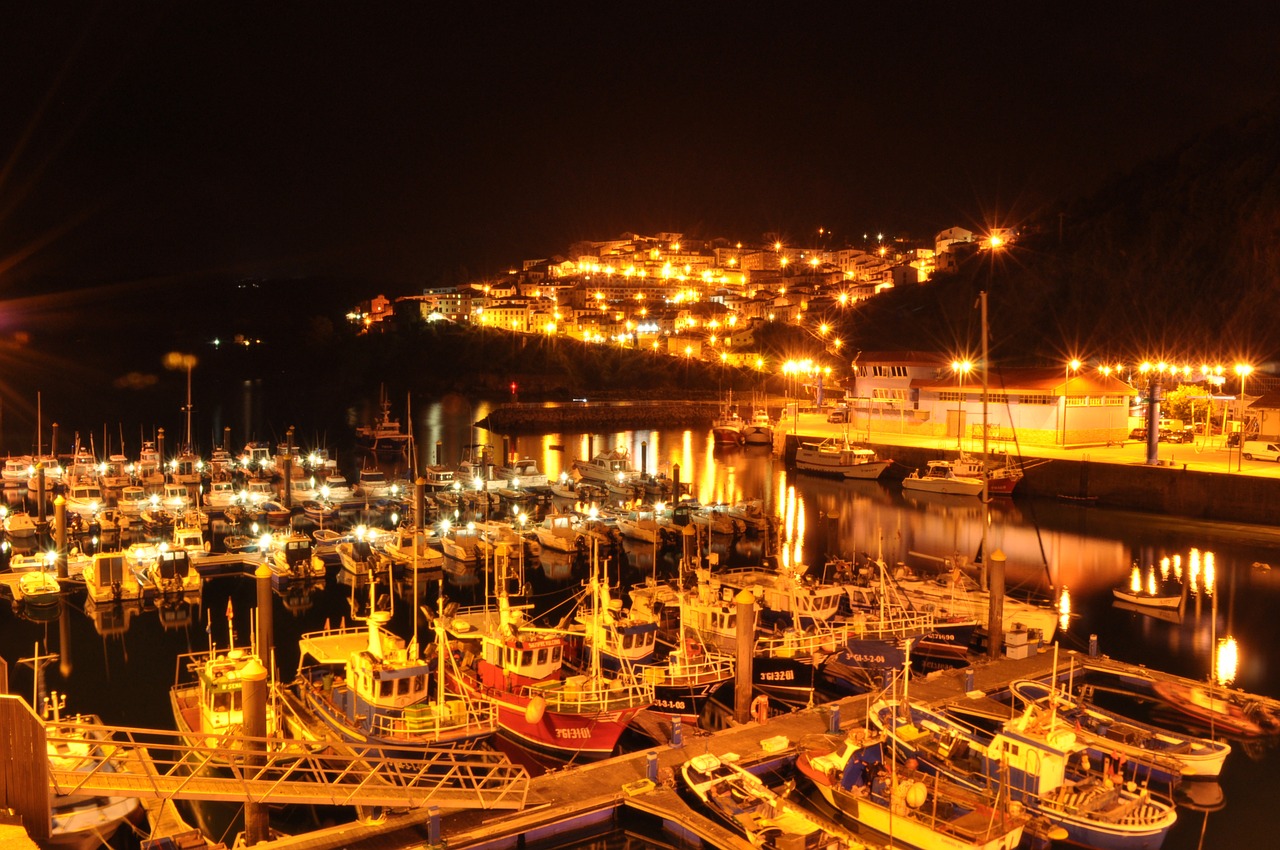 Naktis, Jūra, Uostas, Balastiniai Įtaisai, Asturias, Nemokamos Nuotraukos,  Nemokama Licenzija