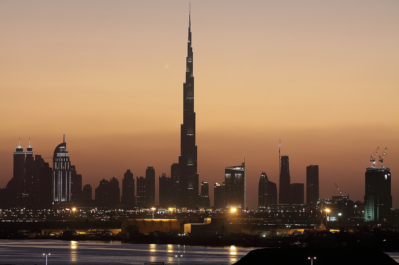 Naktis, Dubai, Saulėlydis, Dangoraižis, Nemokamos Nuotraukos,  Nemokama Licenzija