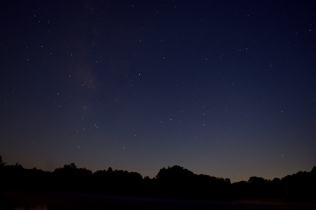 Naktis, Astrofotografija, Erdvė, Medžiai, Ežeras, Nemokamos Nuotraukos,  Nemokama Licenzija