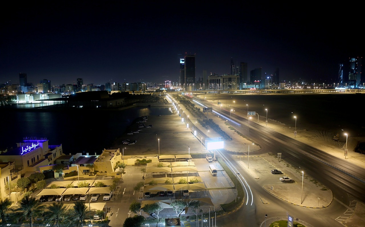Naktis, Miestas, Bahrain, Gatvė, Miesto Panorama, Nemokamos Nuotraukos,  Nemokama Licenzija