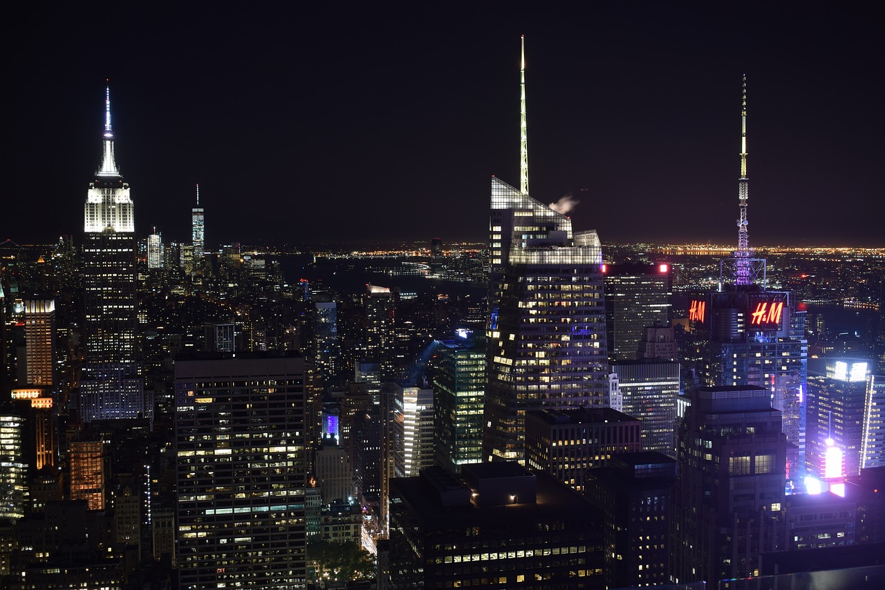 Naktinė Fotografija, Niujorkas, Dangoraižis, Nemokamos Nuotraukos,  Nemokama Licenzija