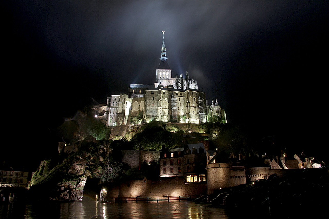 Naktinis Fotografas Michel, St Michel, Brittany, Atlanto Pakrantė, France, Атлантический, Kranto, Nemokamos Nuotraukos,  Nemokama Licenzija