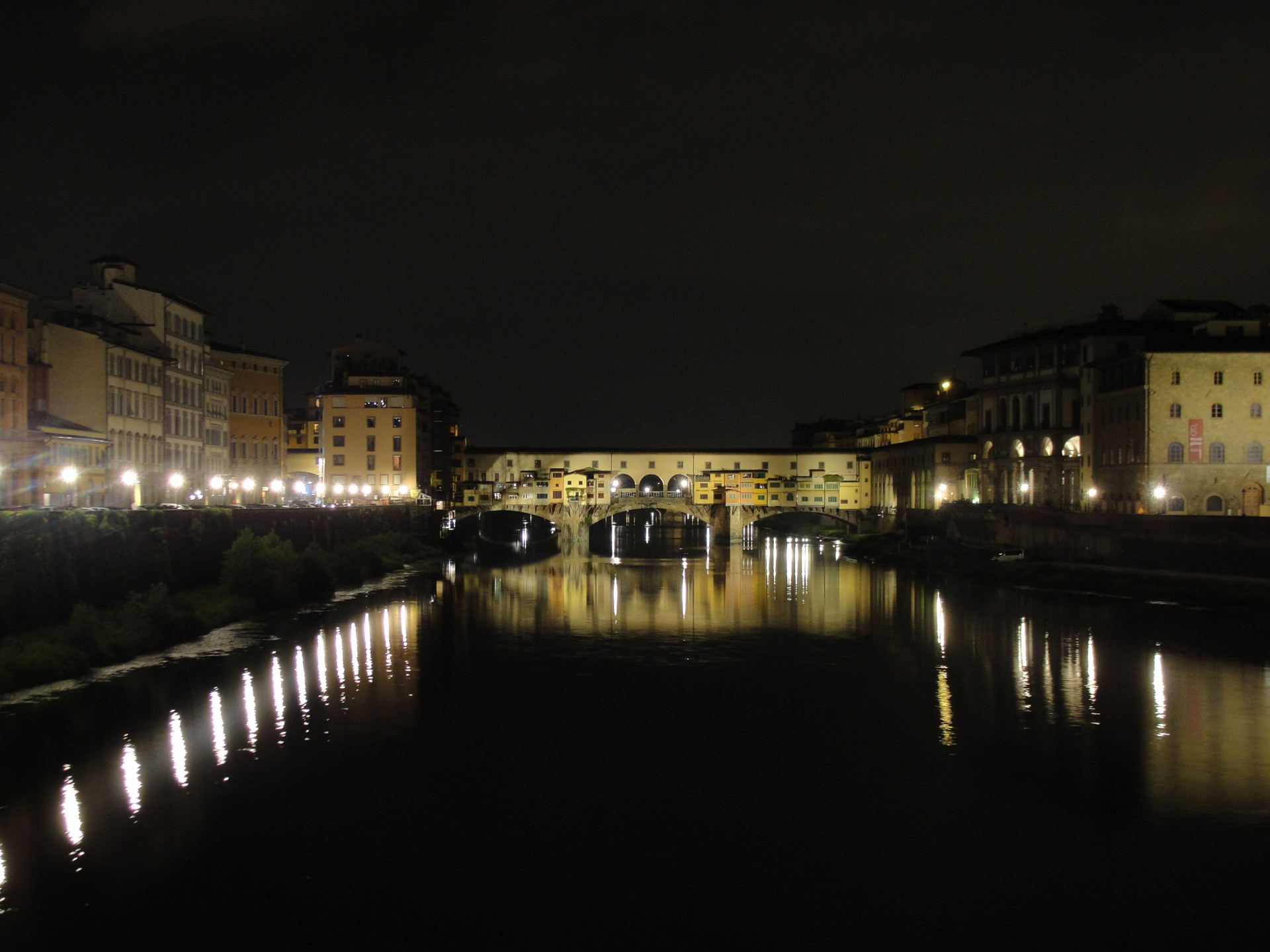 Upė,  Naktis,  Tiltas,  Italy,  Florencija,  Atspindys,  Naktis Ponte Vecchio, Nemokamos Nuotraukos,  Nemokama Licenzija