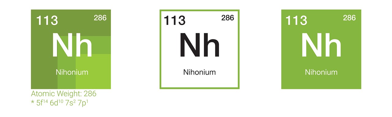 Nihonium, Chemija, Periodinė Elementų Lentelė, Elementas, Fizika, Atomas, Elektronas, Simbolis, Mokslas, Atominė