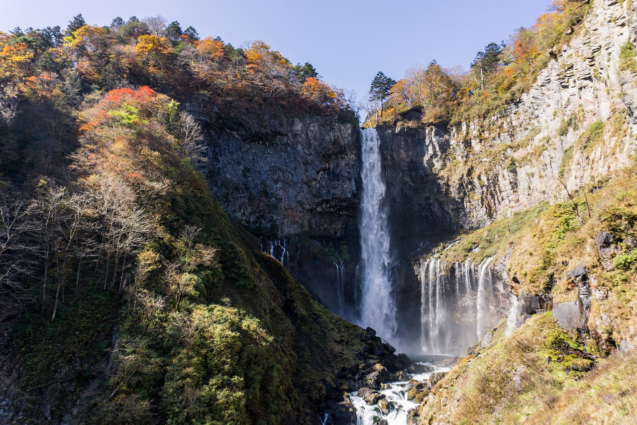 Nikko, Kegonas Krioklys, Rudens Lapai, Lapija, Spalvinga, Japonija, Nemokamos Nuotraukos,  Nemokama Licenzija