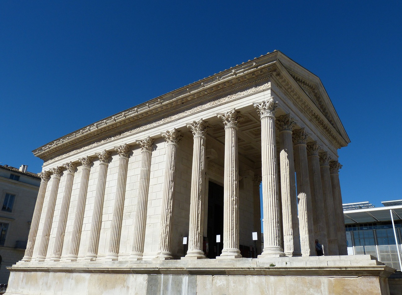 Nimes, France, Į Pietus Nuo Prancūzijos, Šventykla, Ramstis, Romėnų, Senovinis, Senovė, Architektūra, Pastatas