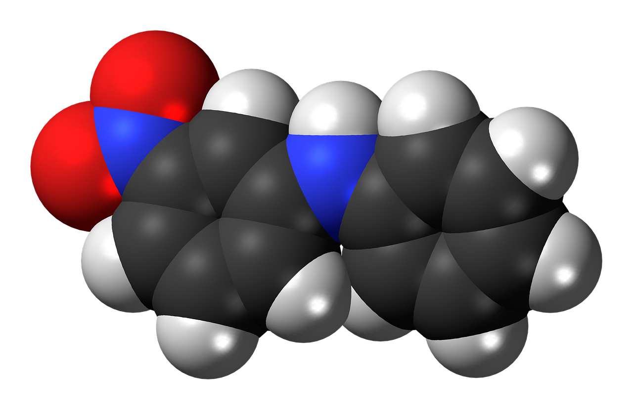 Nitrodifenilaminas,  Molekulė,  Chemija,  Atomai,  Modelis,  Bondings,  Tyrimai,  Junginys,  Aromatiniai, Nemokamos Nuotraukos