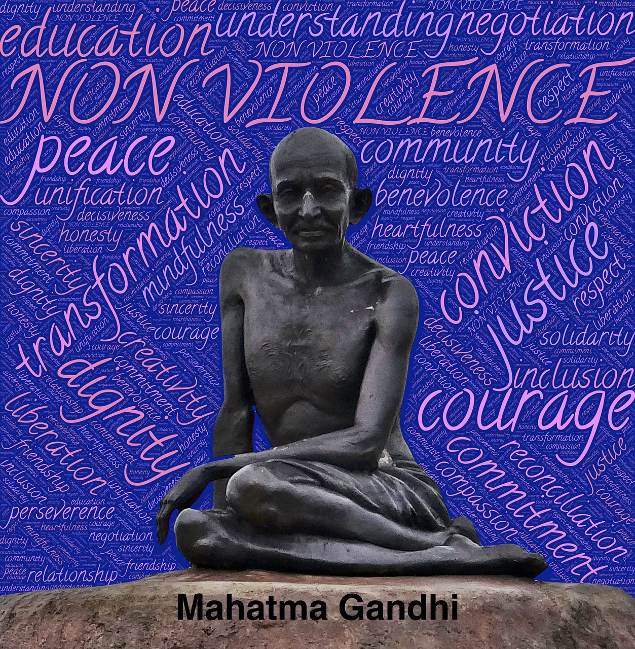 Smurtas, Taika, Transformacija, Vadovavimas, Įkvėpimas, Simbolis, Gandhi, Mahatma, Koncepcijos Ir Idėjos, Orumas