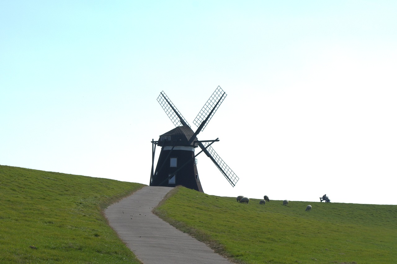 Norder Mill, Malūnas, Pellwormer Malūnas, Vėjo Malūnas, Pellworm, Šiaurės Jūra, Sala, Wadden Jūra, Pastatas, Nemokamos Nuotraukos