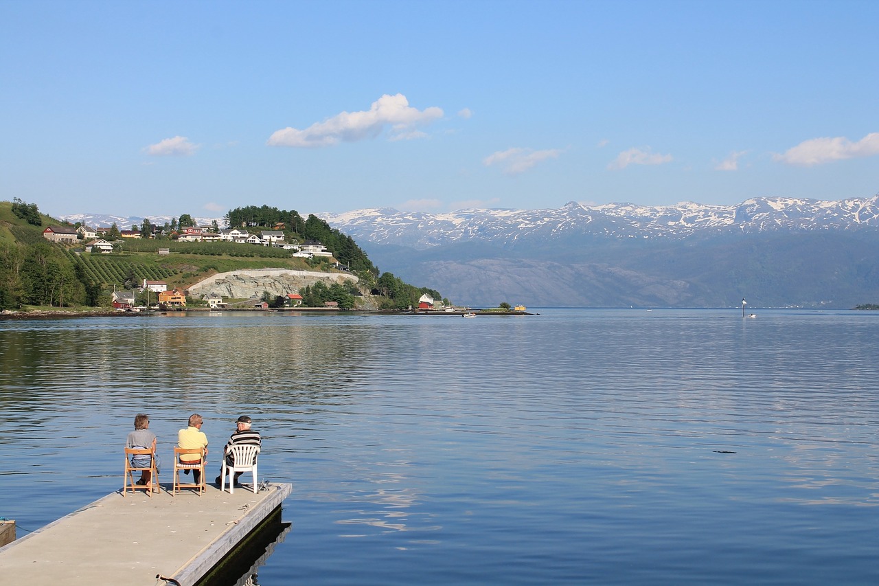 Norheimsund, Amžius, Išėjęs Į Pensiją, Žvejyba, Vanduo, Fjordas, Jūra, Norvegija, Kalnai, Rybařské