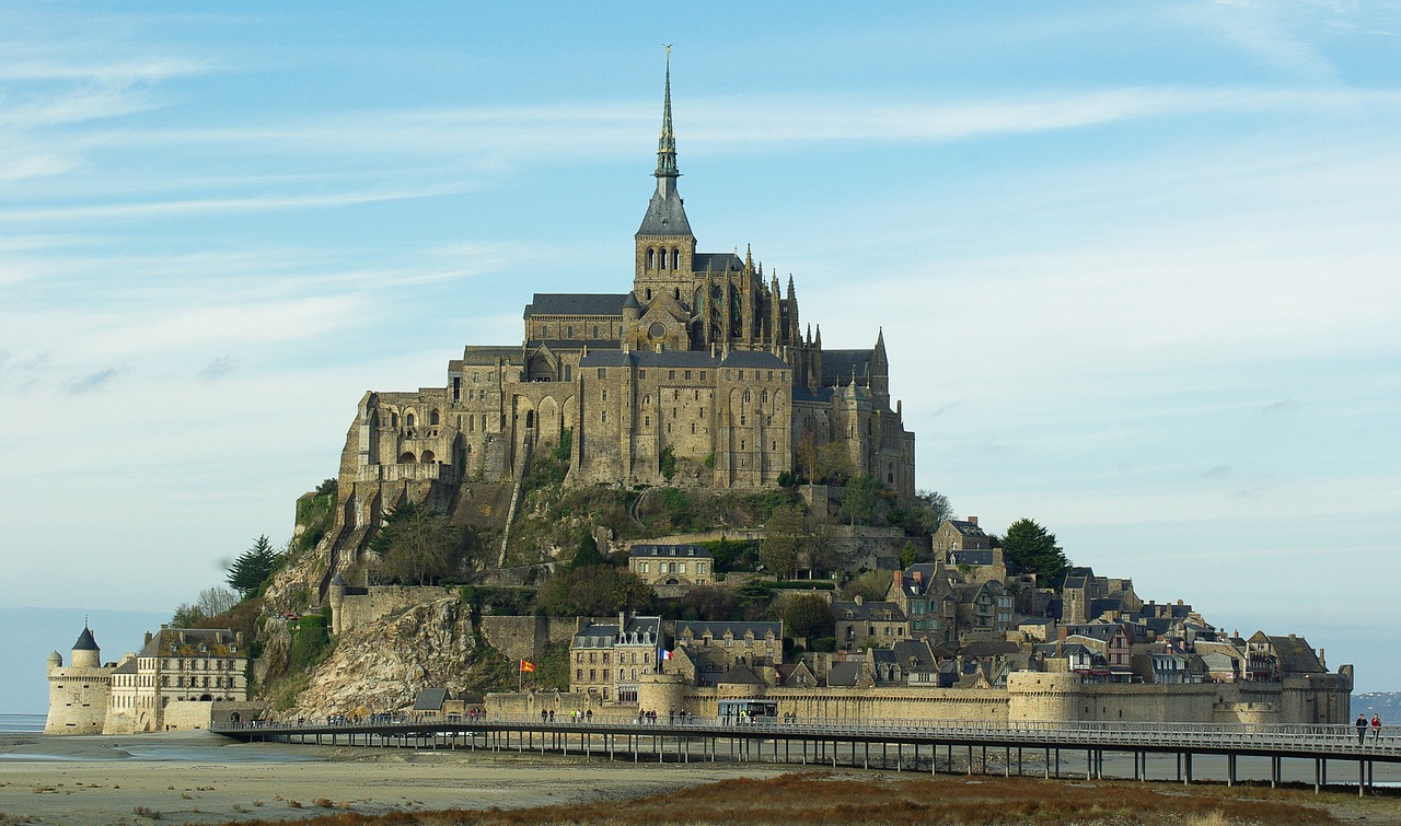 Normandija, Mont Saint Michel, Abatija, Nemokamos Nuotraukos,  Nemokama Licenzija