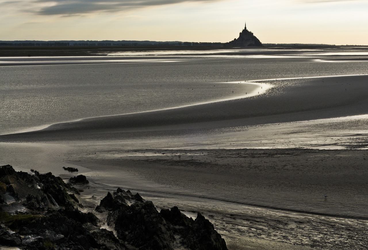 Normandija, Veltui, Mont Saint Michel, Papludimys, Vakaras, Nemokamos Nuotraukos,  Nemokama Licenzija