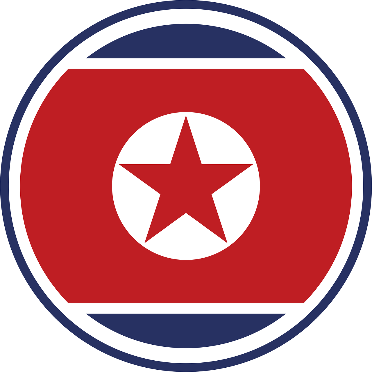 Šiaurės Korėjos Vėliava, Simbolis, Ratas, Vėliava, Šiaurės Korėja, Asija, Ženklelis, Mėlynas, Šalis - Geografinė Vietovė, Iškirpti