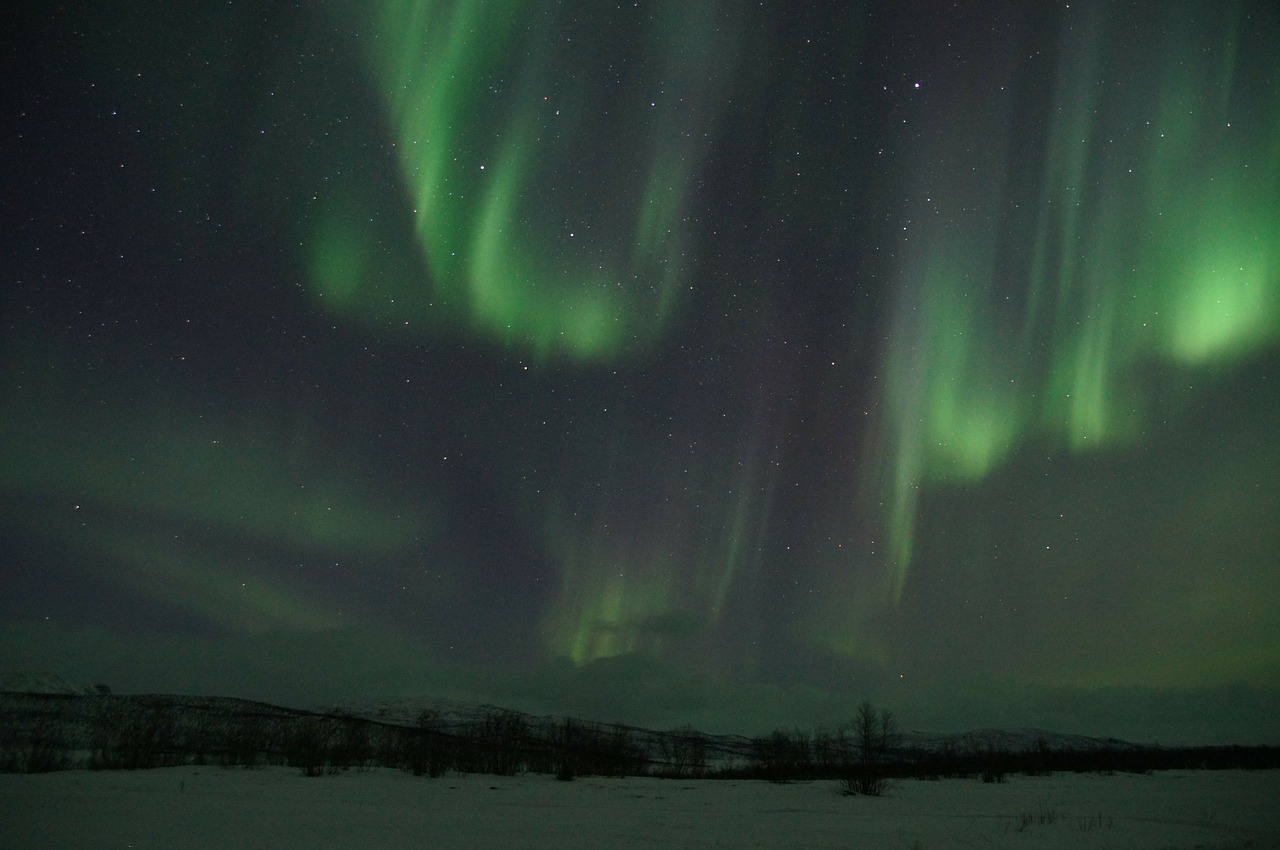 Šiaurės Pašvaistė, Švedija, Laplandas, Aurora Borealis, Saulės Vėjas, Šviesos Reiškinys, Aurora, Žvaigždėtas Dangus, Nemokamos Nuotraukos,  Nemokama Licenzija
