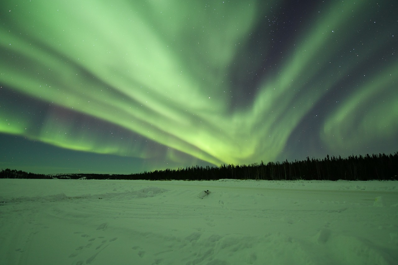 Šiaurės Pašvaistė,  Aurora Borealis,  Yellowknife,  Kanada,  Be Honoraro Mokesčio, Nemokamos Nuotraukos,  Nemokama Licenzija