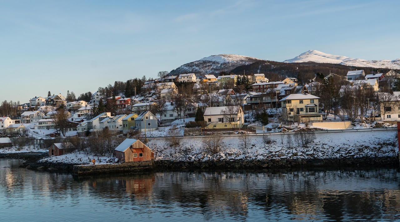 Norvegija, Tromso, Architektūra, Kalnas, Skandinavija, Kraštovaizdis, Arktinė, Peizažas, Europos Miestas, Panorama