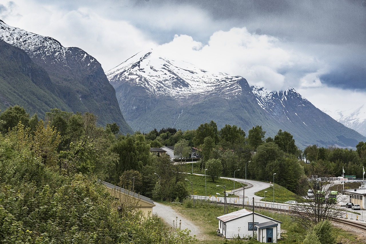 Norvegija, Andalsnes, Kraštovaizdis, Dangus, Gamta, Lauke, Kelionė, Vaizdingas, Fjordas, Kalnas