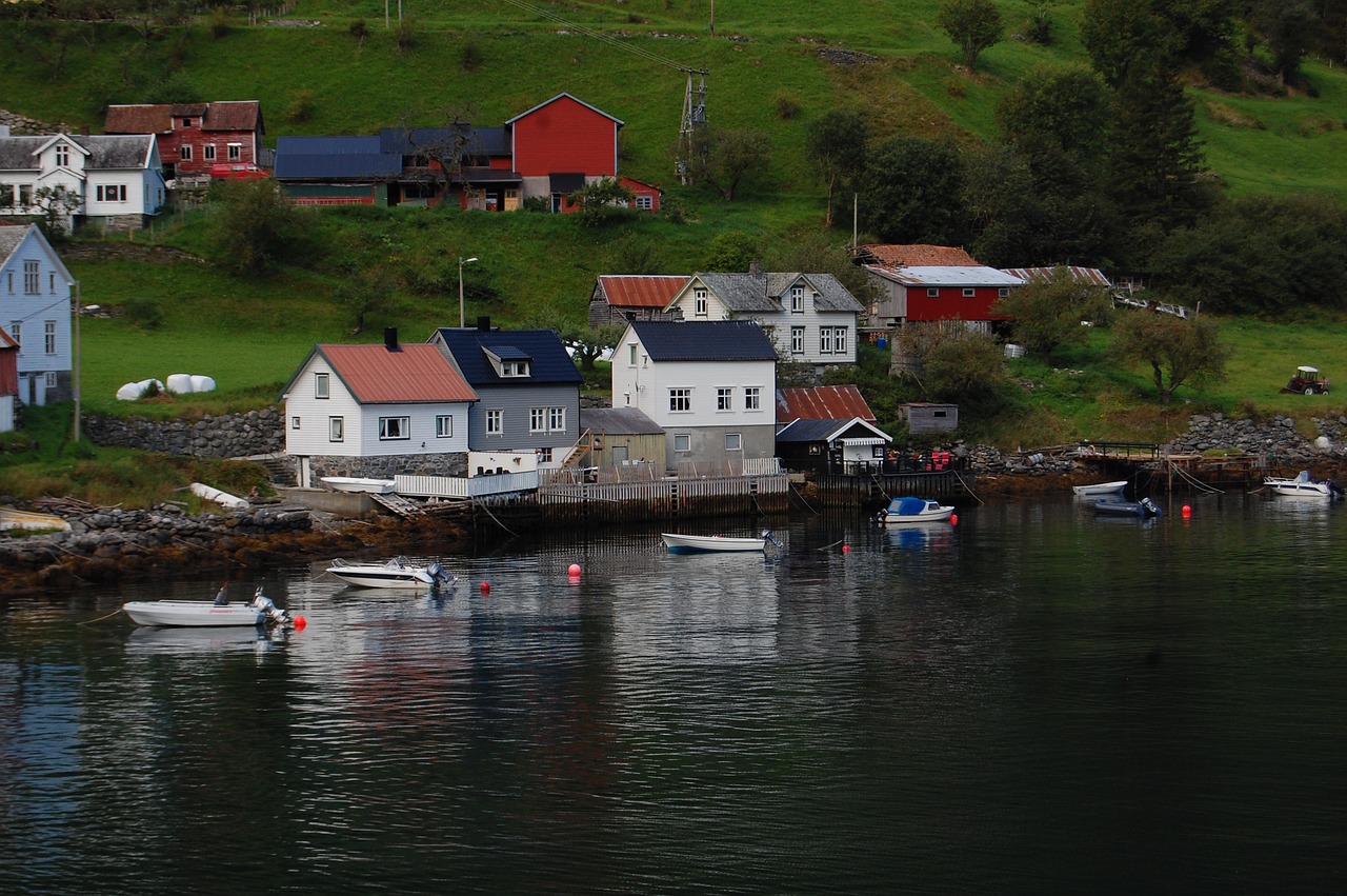 Norvegija, Fjordas, Skandinavija, Kraštovaizdis, Vanduo, Valtys, Vaizdingas, Namai Fjorde, Fjordo Kelionė Nuo Debesies, Krantas