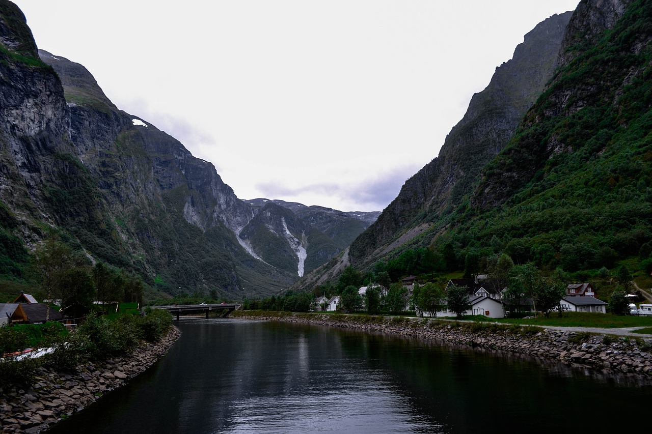Norvegija, Krioklys, Dahl, Fjordas, Dangus, Kalnai, Gamta, Kalnas, Kraštovaizdis, Šlaitai