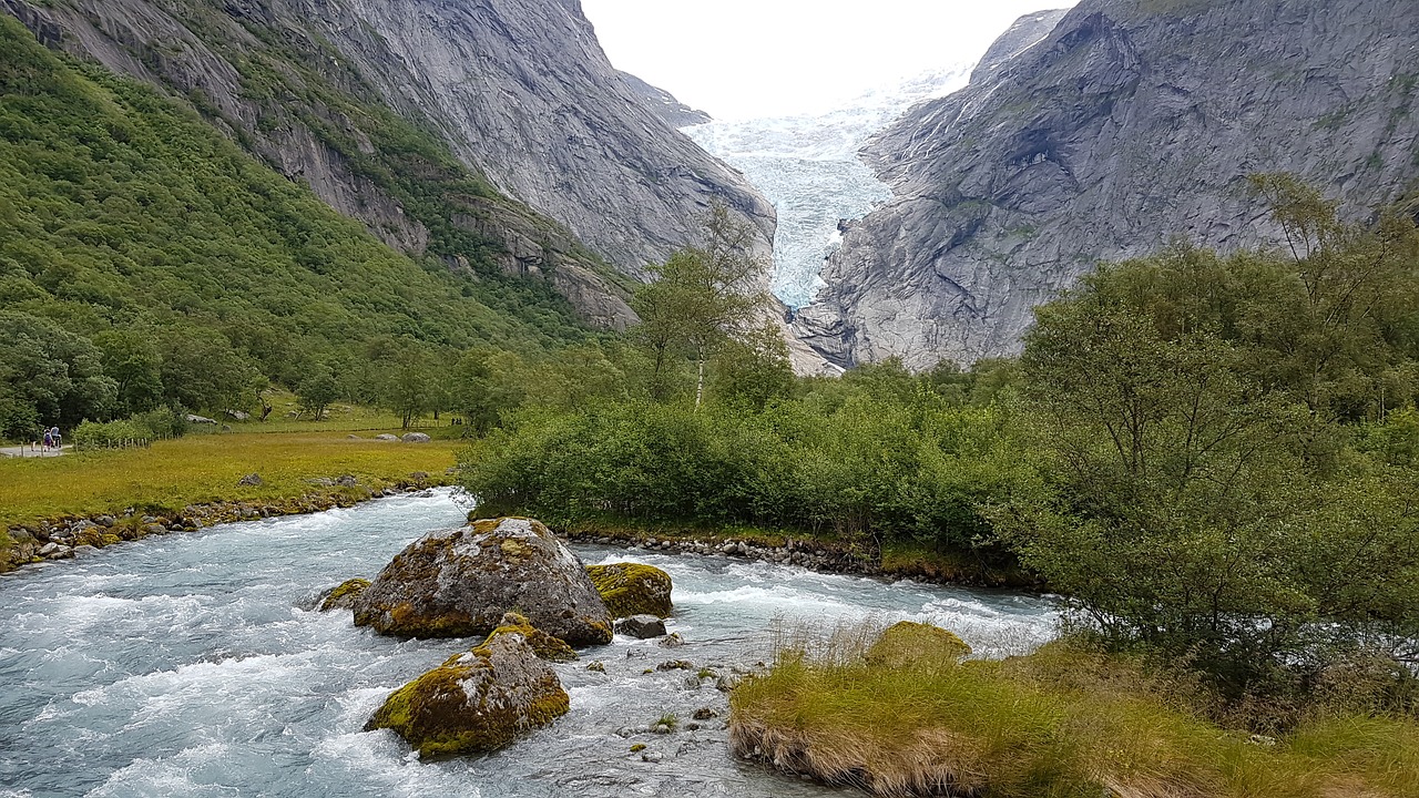 Norvegija, Ledynas, Ledynas Ištirpsta, Geiranger, Hellesylt, Ledas, Ledynas Liežuvis, Gamta, Skandinavija, Kraštovaizdis