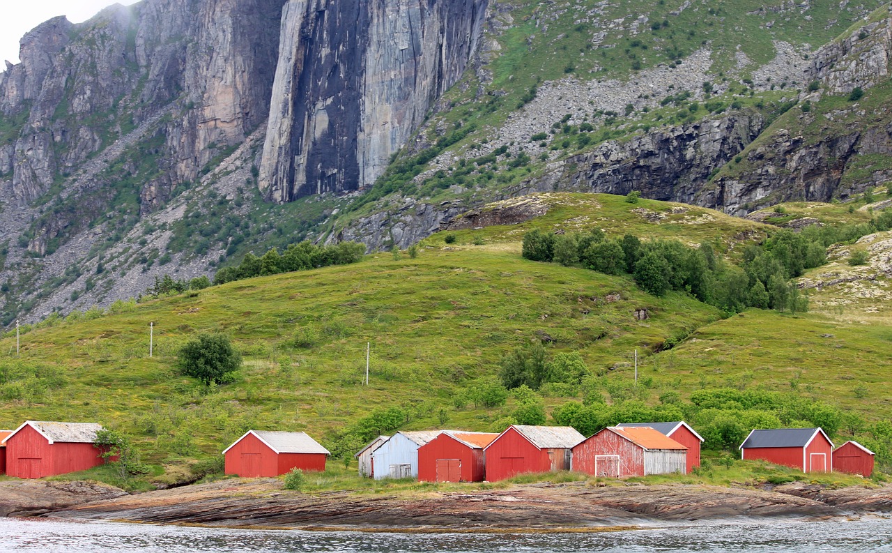 Norvegija, Žvejų Kajutės, Raudona, Bankas, Žvejyba, Skandinavija, Nemokamos Nuotraukos,  Nemokama Licenzija