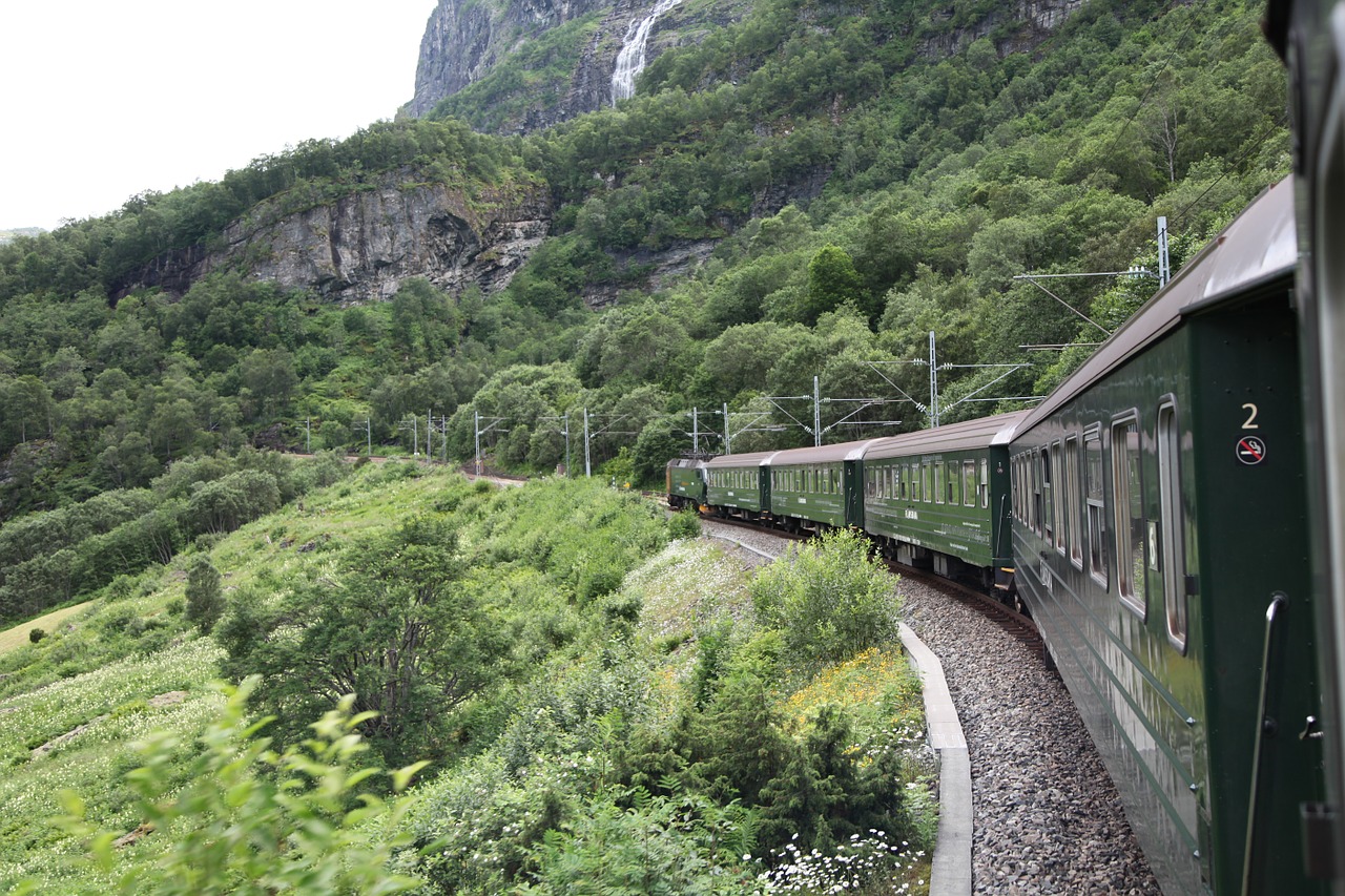 Norvegija, Traukinys, Fjordas, Kalnas, Medis, Miškai, Žalias, Kelionė, Nemokamos Nuotraukos,  Nemokama Licenzija