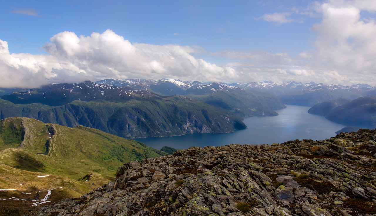 Norvegų, Norvegija, Fjordas, Norvegų Fjordas, Pobūdis, Peržiūros, Dangus, Debesys, Vanduo, Jūra