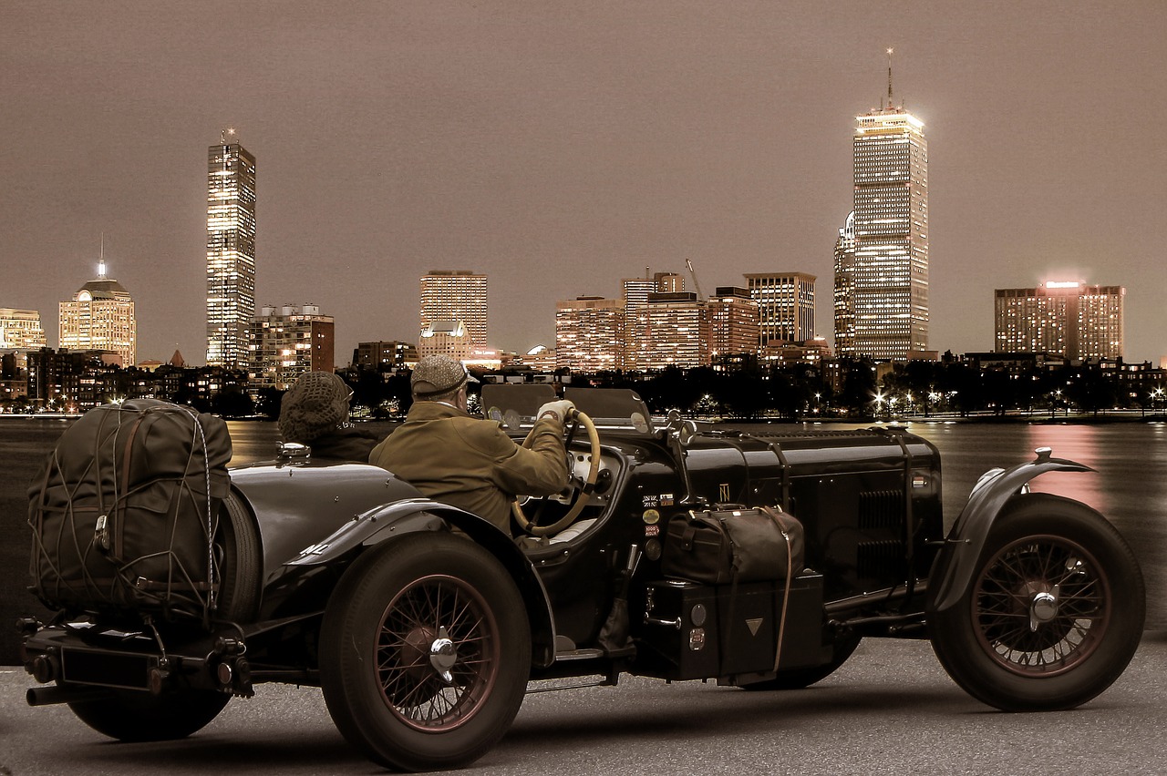 Nostalgija,  Oldtimer,  Vaizdas,  Romantiškas,  Senas,  Panorama,  Nostalgiškas,  Automobiliai,  Abendstimmung, Nemokamos Nuotraukos