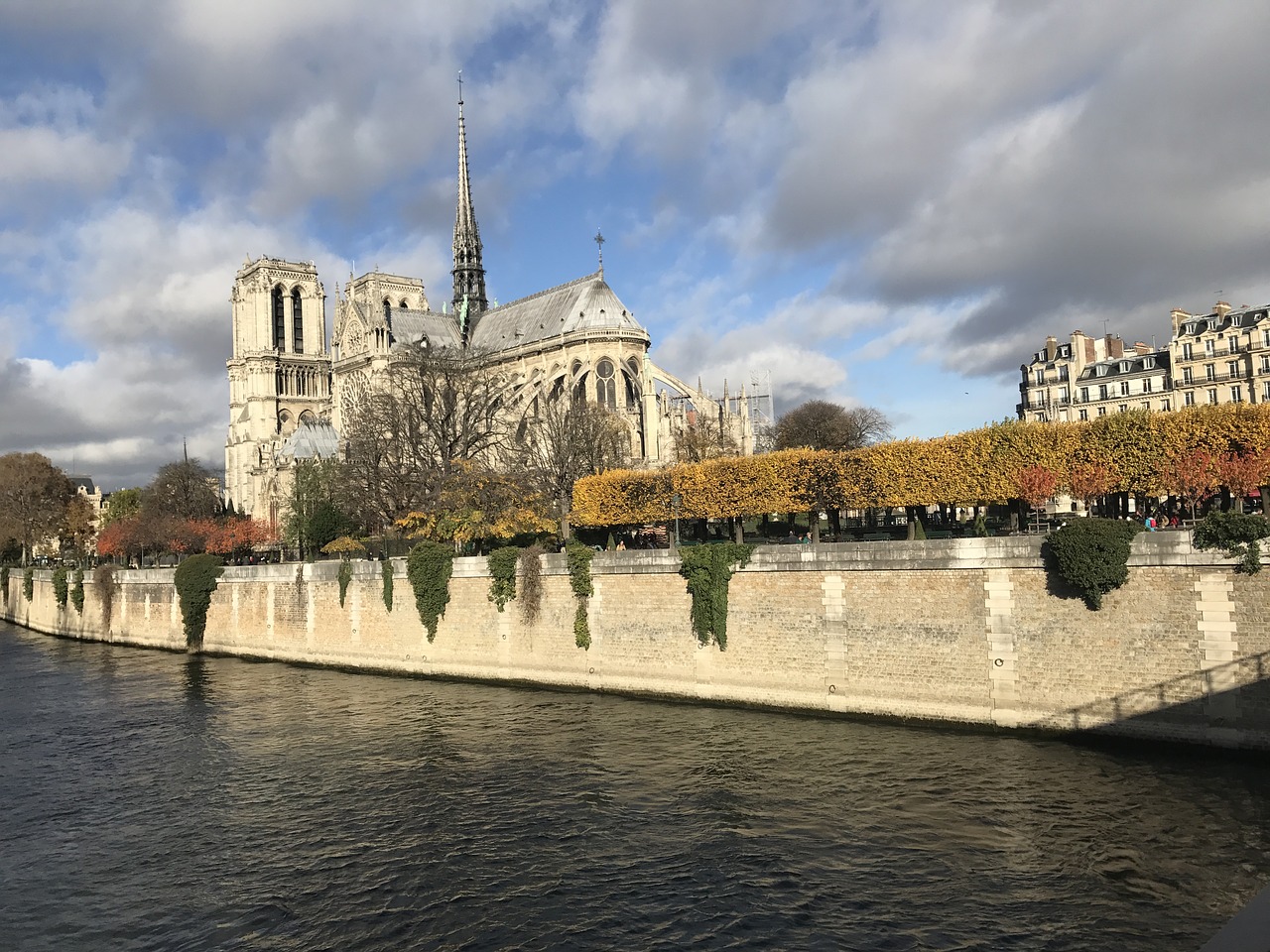Notre Dame, Upė, France, Katedra, Paris, Seine, Orientyras, Architektūra, Europa, Pritraukimas