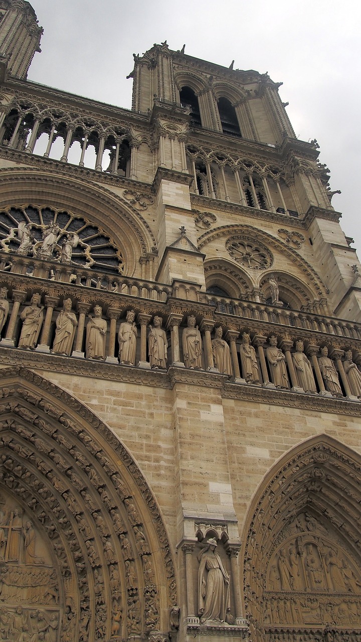 Notredam, Architektūra, Katedra, Bažnyčia, Fasadas, Istorija, Istorinis Miestas, Senas, Paris, France