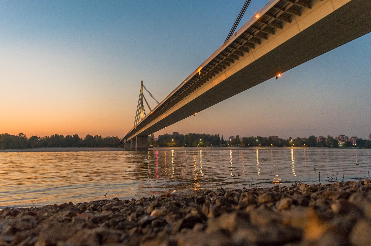 Novi Sad, Serbija, Europa, Upė, Danube, Laisvės Tiltas, Saulėlydis, Miesto Panorama, Nemokamos Nuotraukos,  Nemokama Licenzija