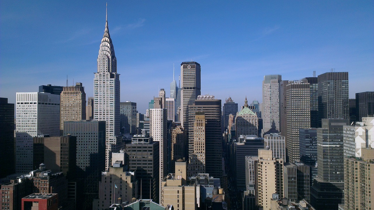 Nyc, Niujorkas, Panorama, Dangoraižis, Chrysler, Manhatanas, New York City Skyline, Niujorkas, Amerikietis, Ny
