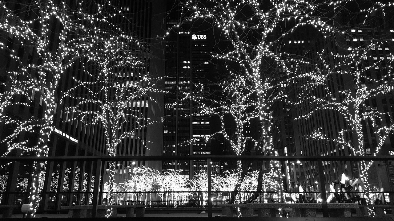 Nyc, Kalėdos, Žiema, Miestas, Naujas, York, Miesto Panorama, Manhatanas, Usa, Architektūra