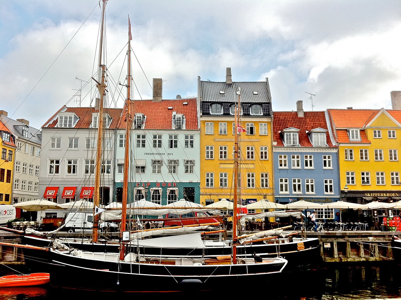 Nyhavn, Kopenhaga, Denmark, Kanalas, Vanduo, Turistinis, Vaizdingas, Kapitalas, Uostas, Europietis