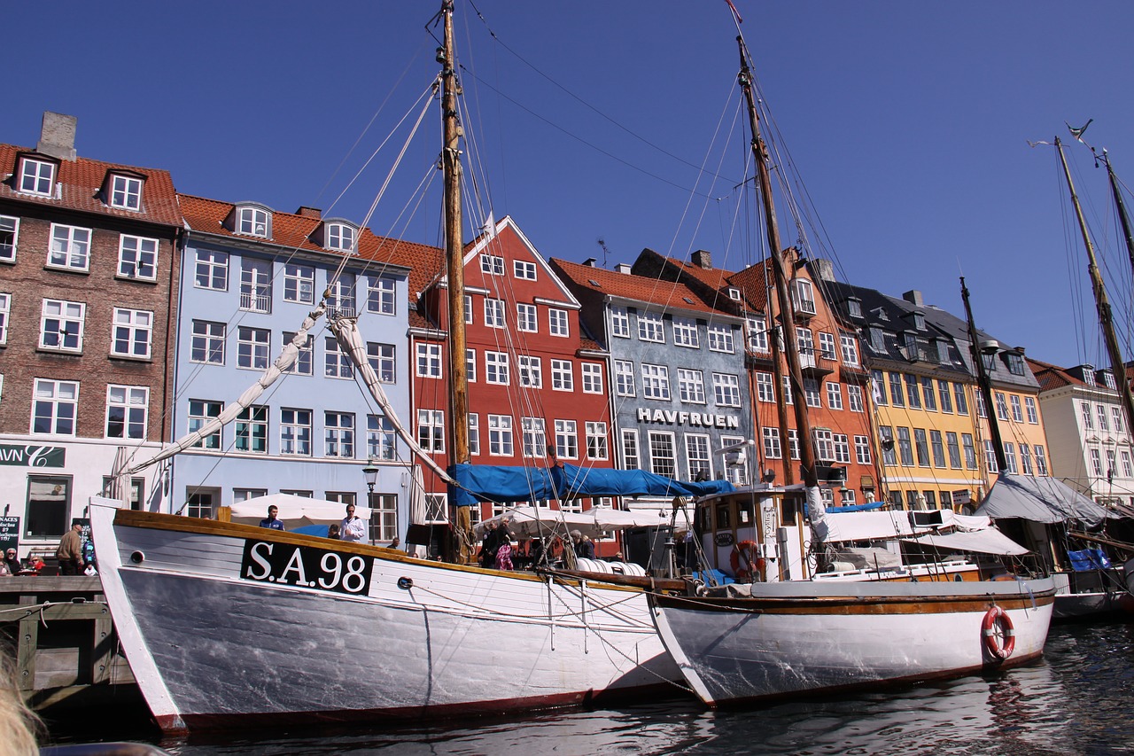 Nyhavn, Valtys, Uostas, Kanalas, Denmark, Danish, Nordic, Kopenhaga, Vandenynas, Žuvininkystė