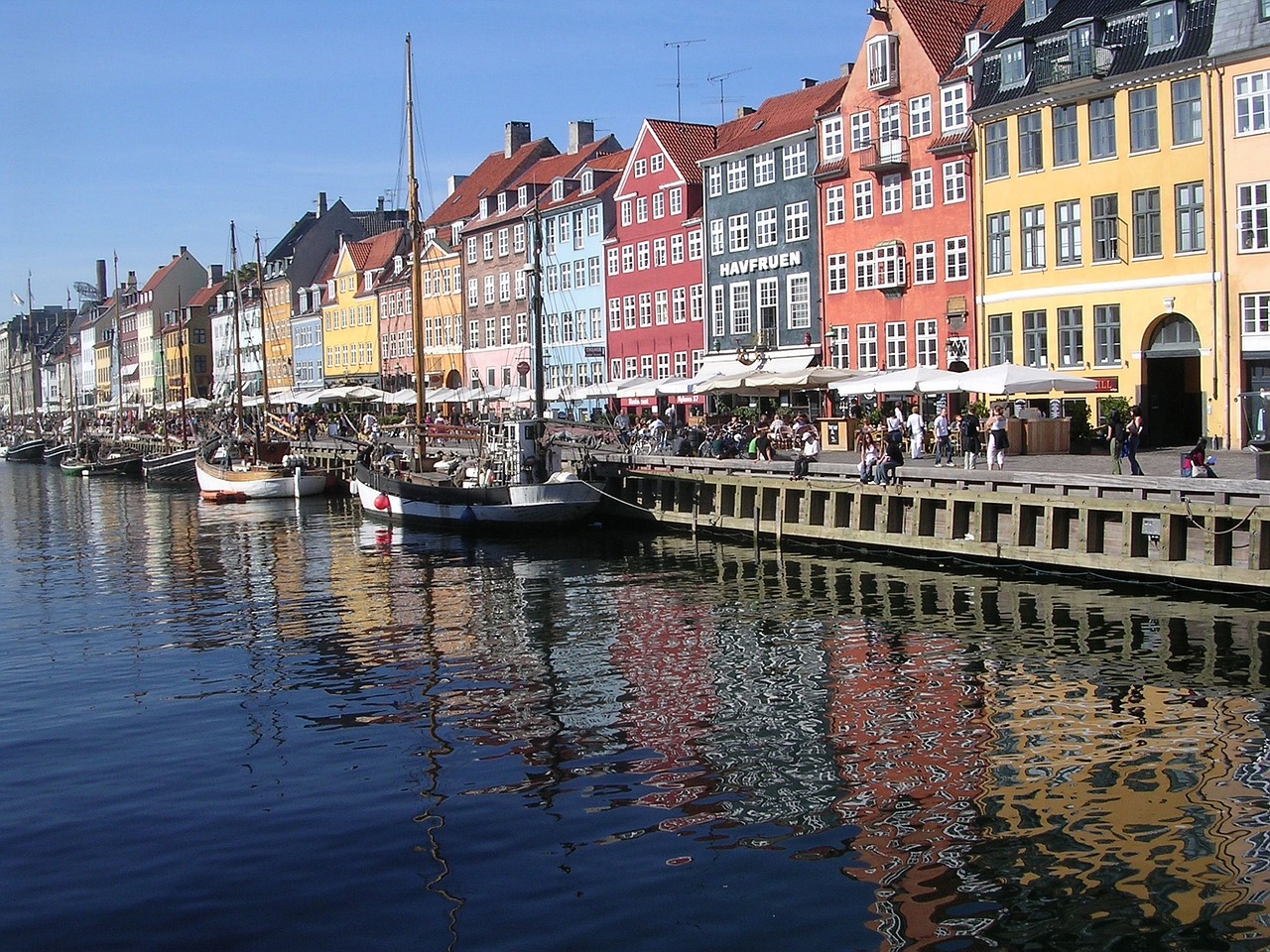 Nyhavn Rajonas, Vanduo, Atspindys, Kopenhaga, Denmark, Kranto, Kanalas, Pramogos, Fasadai, Pastatai