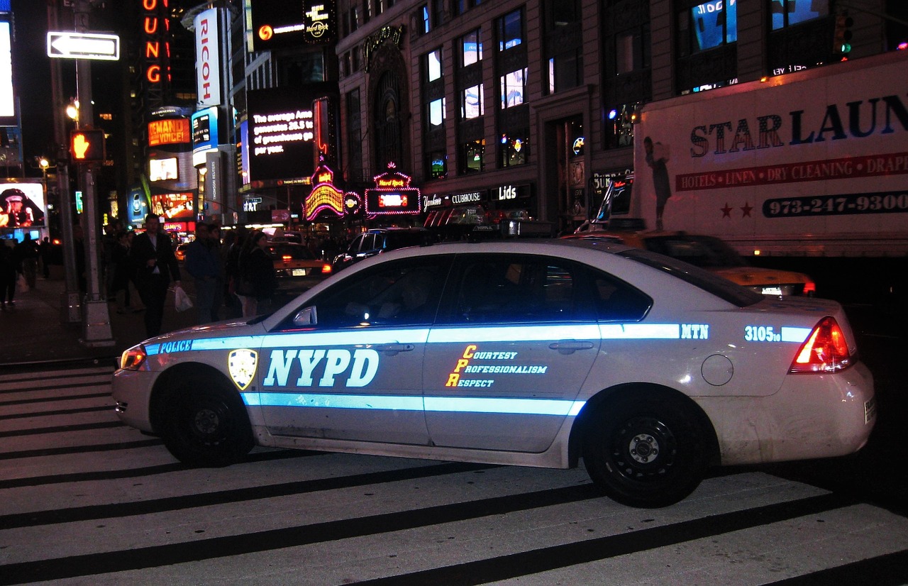 Policijos Automobilis, Nypd, Niujorkas, Kelias, Policija, Amerikiečių Policija, Mėlyna Šviesa, Miestas, Amerikietis, Usa