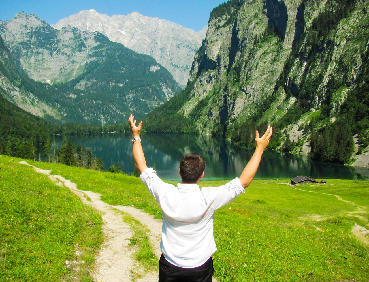 Obersee, Konigsee, Berchtesgaden, Alpės, Vokietija, Bavarija, Turizmas, Kalnas, Europa, Gamta