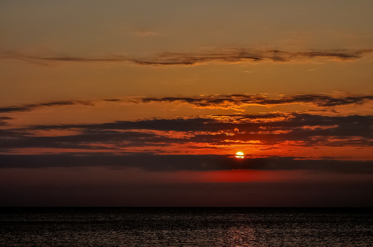 Vandenynas, Cloudscape, Saulėlydis, Dangus, Gamta, Vasara, Jūra, Natūralus, Vanduo, Saulės Šviesa